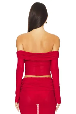Natalie Rolt Charlotte Crop & Skirt Set Cherry Red Size 1 / AU 8 for rent on The Volte - image 2