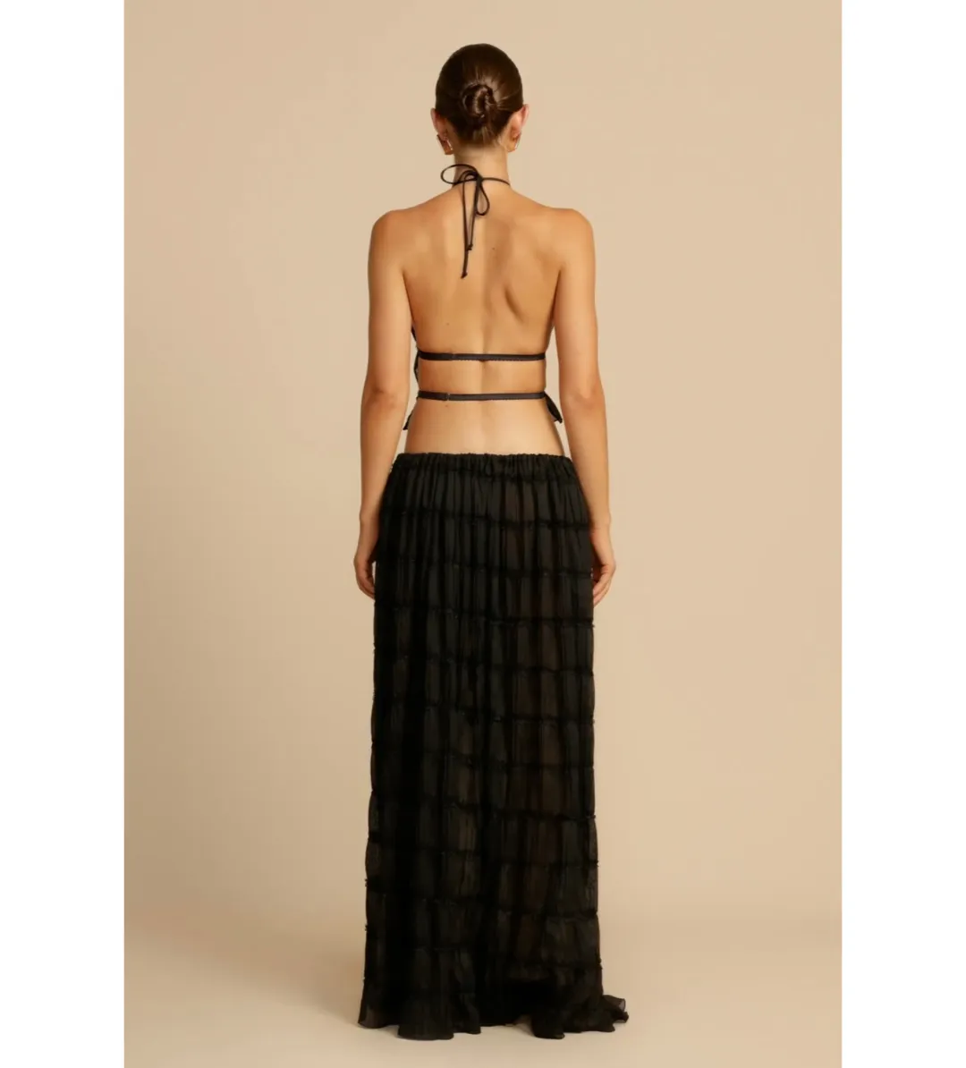 Arcina Ori Juliette Halter and Skirt Set in Black Size 6 for rent on The Volte - main image