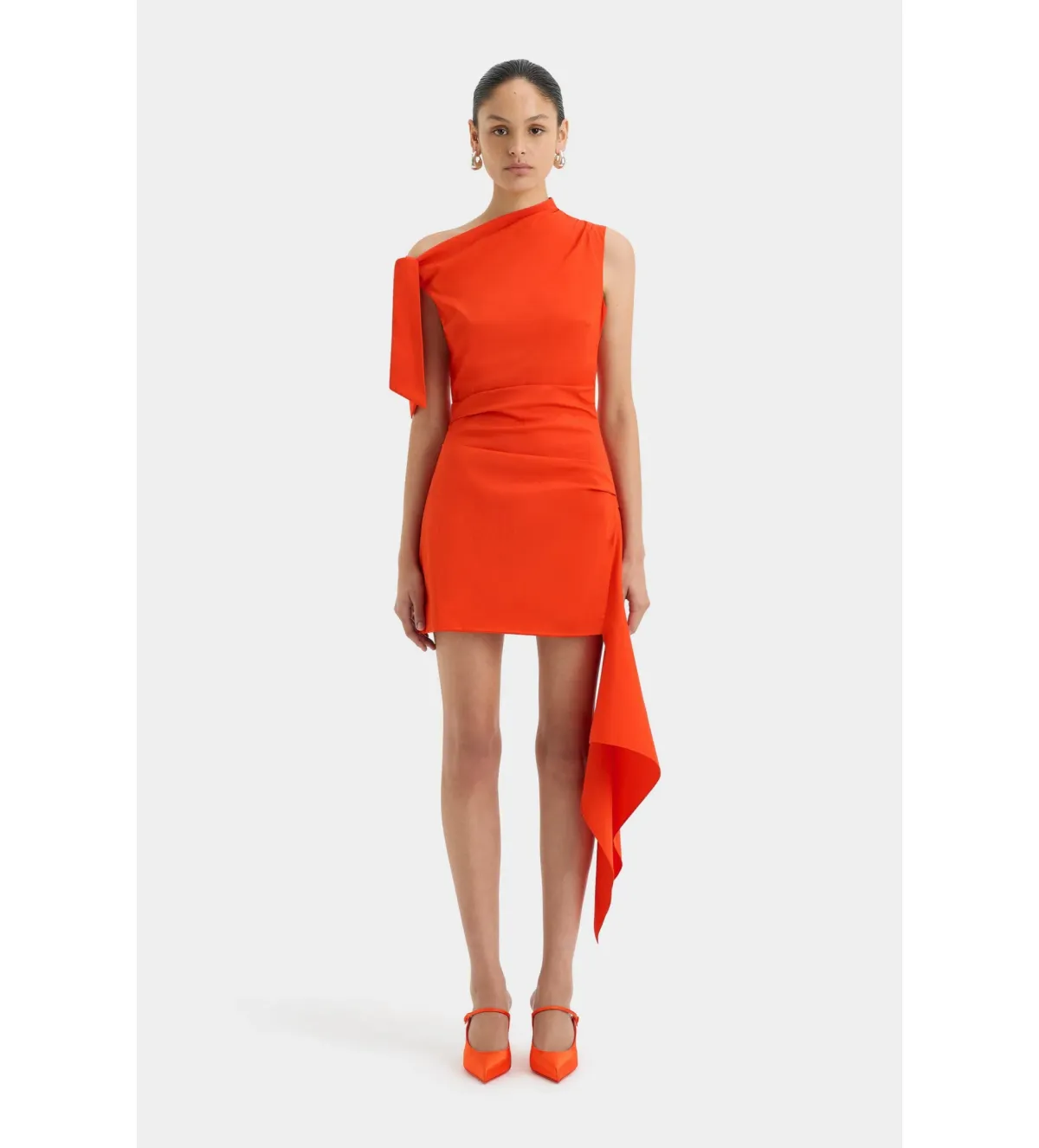 Sir The Label Dahlia Mini Dress in Tangerine Size 0/Au 6 for rent on The Volte - main image