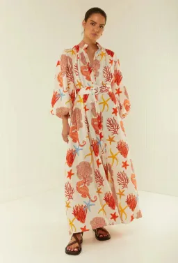 Palm Noosa Noddy Maxi Dress in Coral Print Size 10 for rent on The Volte - image 2