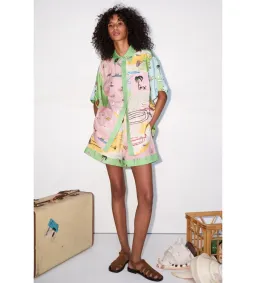 Alemais Jet Shirt and Short Set Multi Print Size 8  for rent on The Volte - image 1