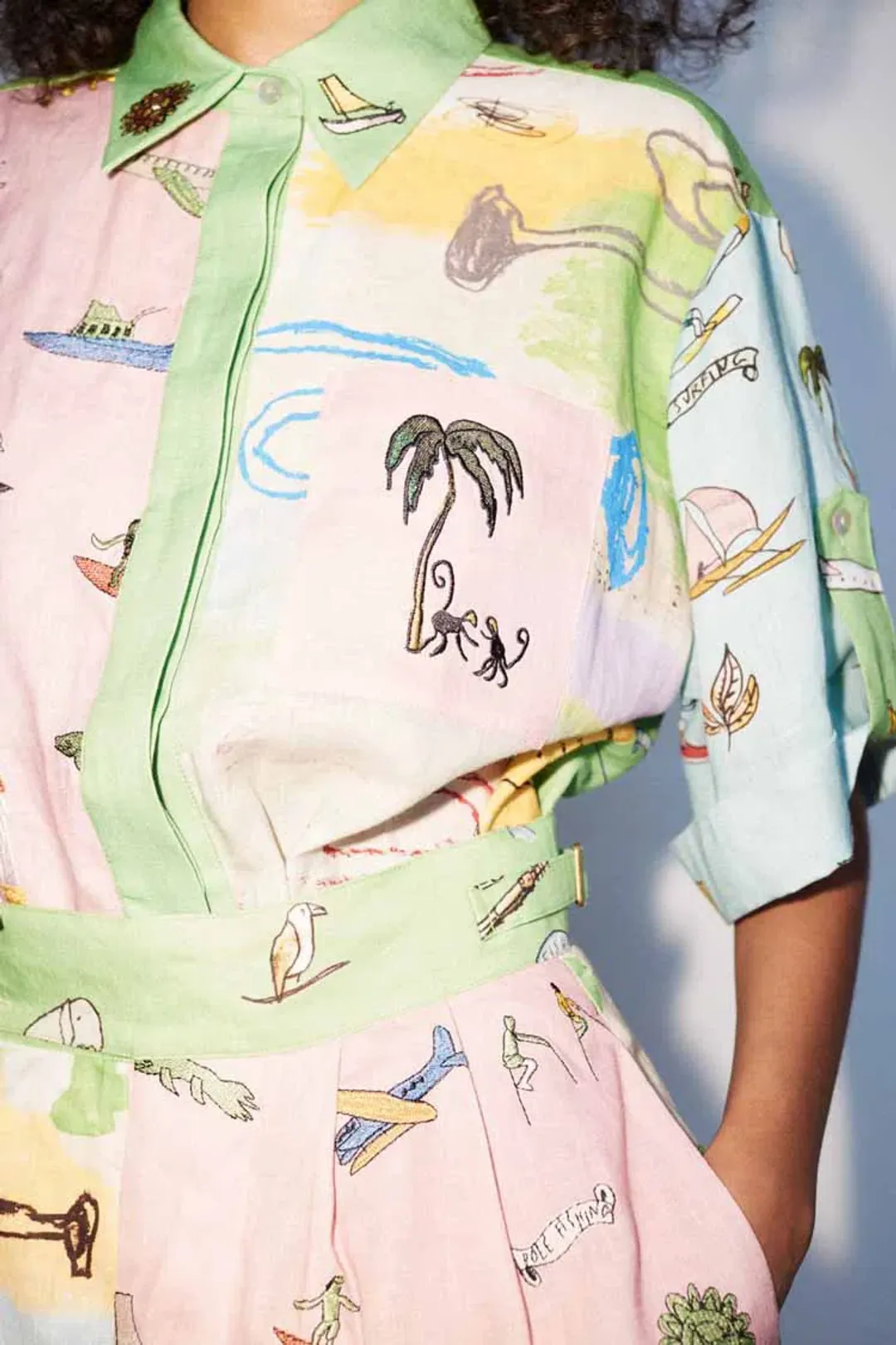 Alemais Jet Shirt and Short Set Multi Print Size 8  for rent on The Volte - main image