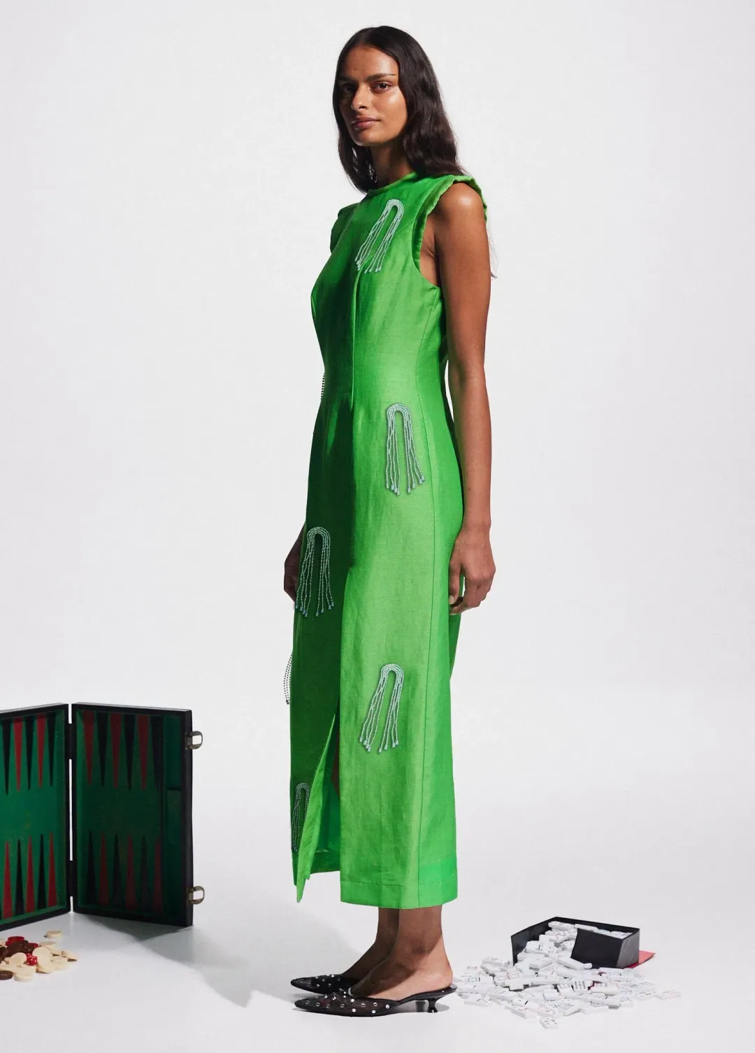Alemais Dazzle Midi Dress Green Size 10 for rent on The Volte - main image