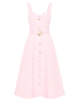 Aje Clay Belted Midi Dress Pastel Pink size8 for rent on The Volte - image 9