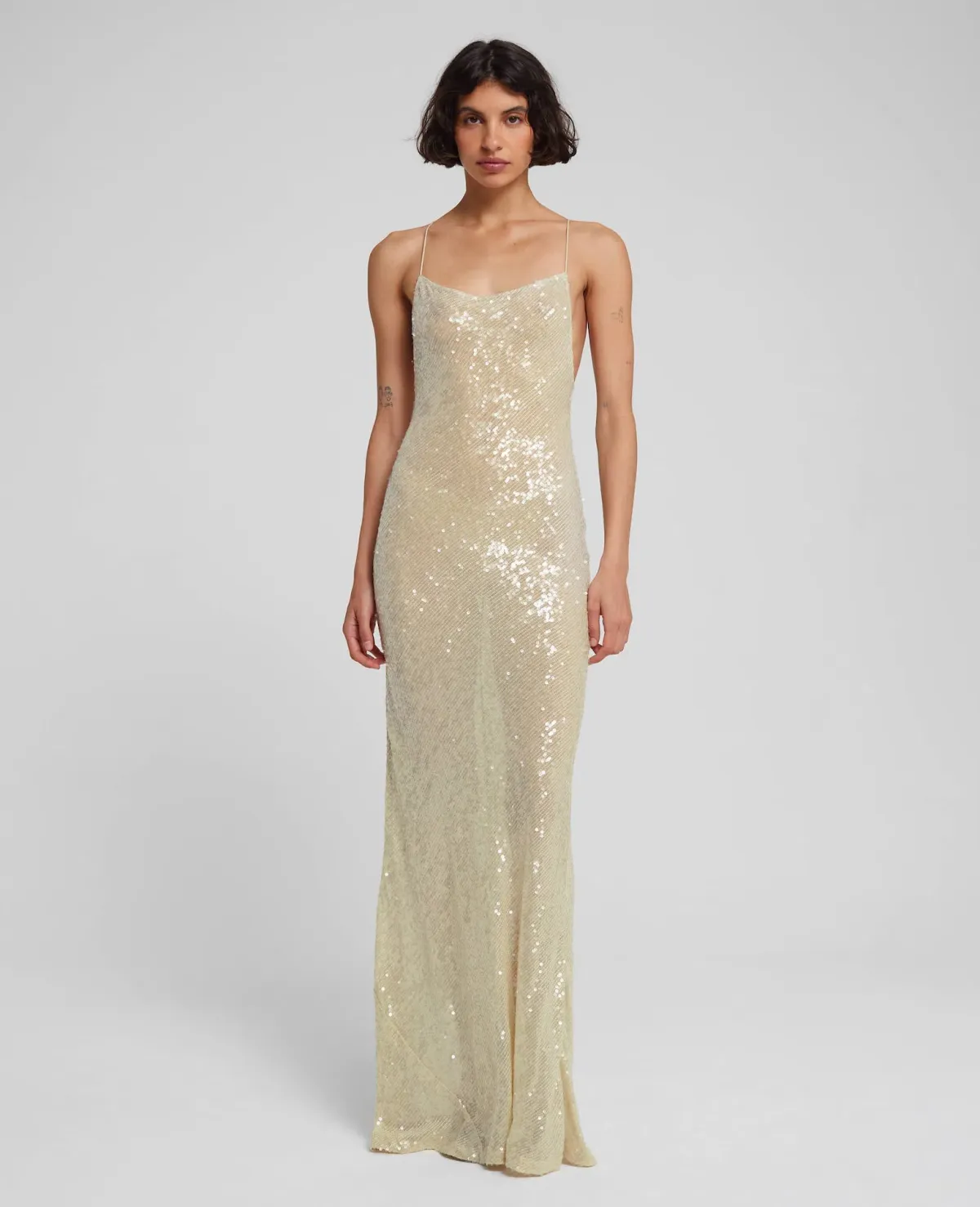 Rat & Boa Olympia Sequin Dress Ivory Size XXS / AU 4 for rent on The Volte - main image