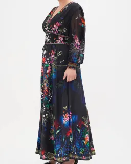 Camilla Flutter By Button Maxi Dress With Shaped Waistband Multi Size XXL / AU 18 for rent on The Volte - image 2