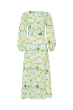 Palm Noosa Melrose Midi Dress Blue Hydrangea Floral Print Size 10 for rent on The Volte - image 3