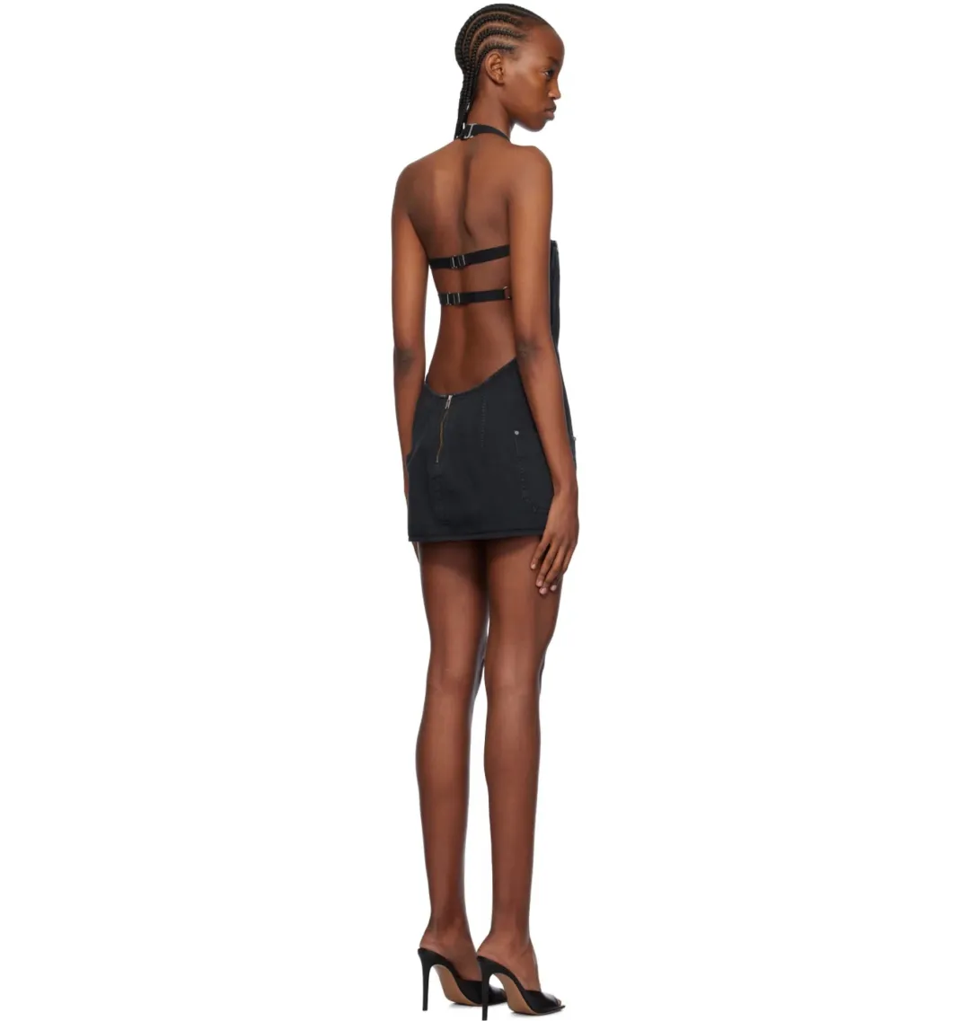 Dion Lee Aprion Mini Dress Black Size AU 6 for rent on The Volte - main image