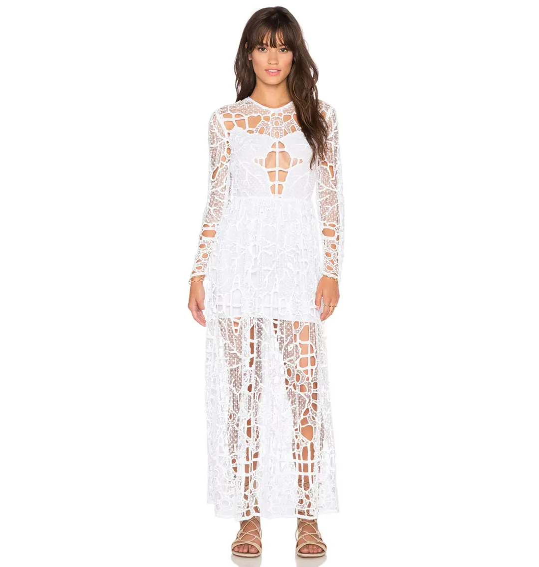 Alice McCall Burning Love Dress in White Leaf Size AU 8 for rent on The Volte - main image