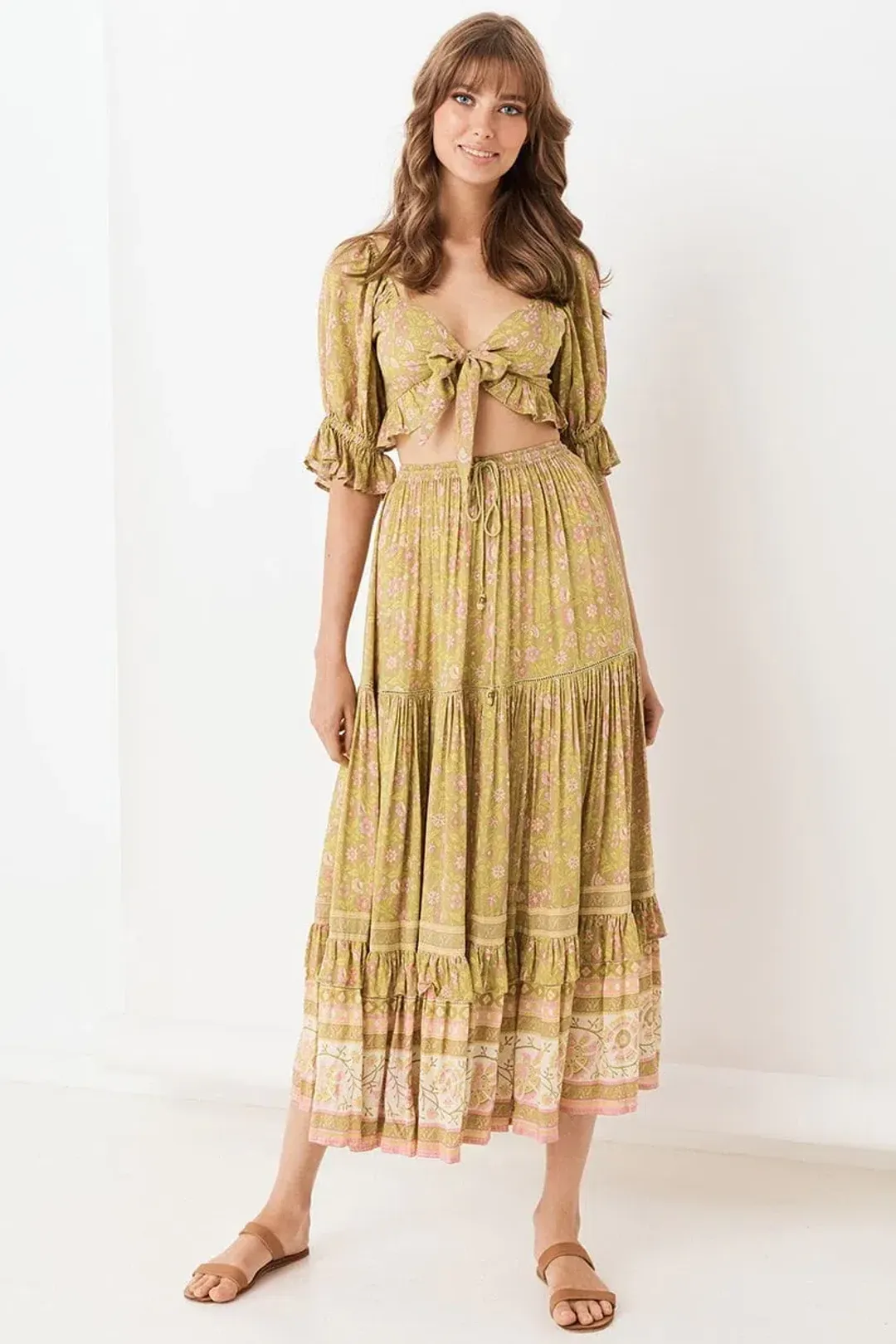 Spell and the Gypsy Dahlia Crop Top and Maxi Skirt Set Print 6 for rent on The Volte - main image