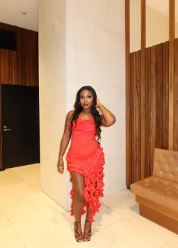 Shelby Ruffle Mini Dress Red Size 6 for rent on The Volte - image 1