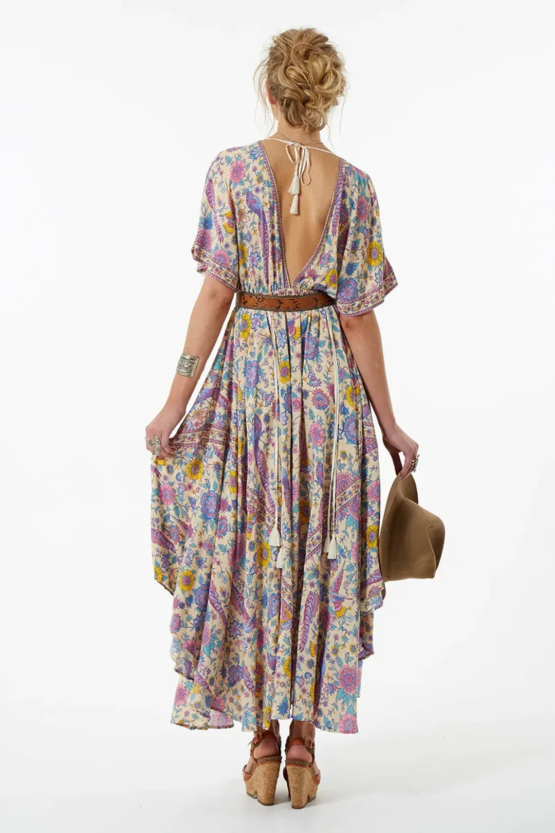 Spell and the Gypsy Lovebird Halfmoon Gown Chamomile Print Size 6 for rent on The Volte - main image