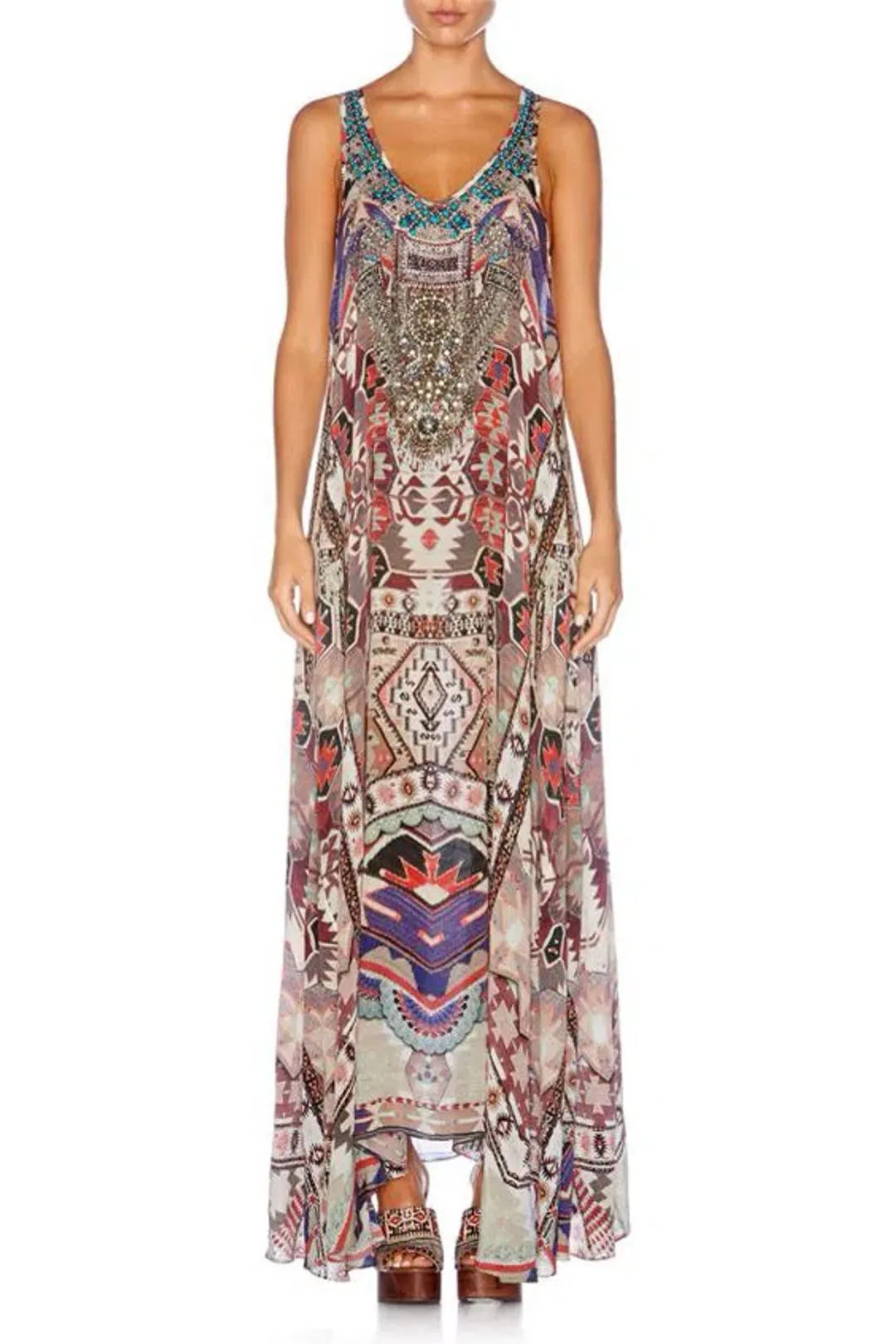 Camilla Franks Kilimanjaro Odyssey V Neck Racerback Dress Print Size 2 / M / AU 12 for rent on The Volte - main image