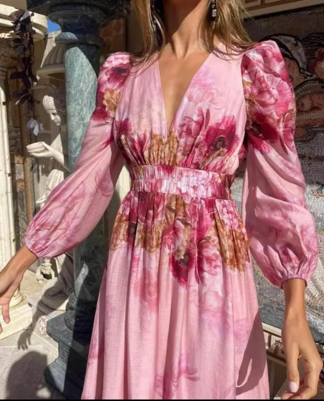 Sheike Swan Lake Maxi Dress Pink Floral  Size 16 for rent on The Volte - main image