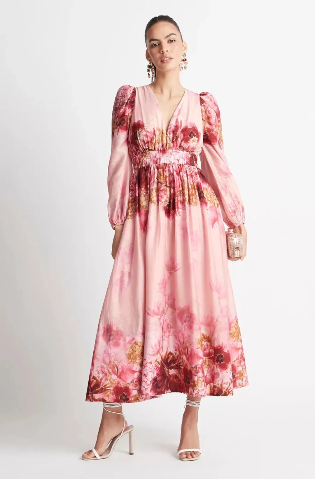 Sheike Swan Lake Maxi Dress Pink Floral  Size 16 for rent on The Volte - main image