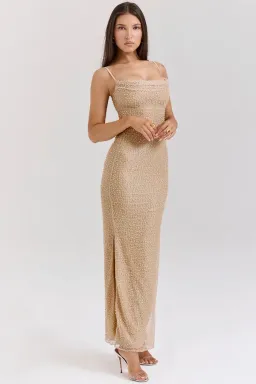 House Of CB Calla  Maxi Dress Seapearl Embellished Size M / 10 for rent on The Volte - image 2
