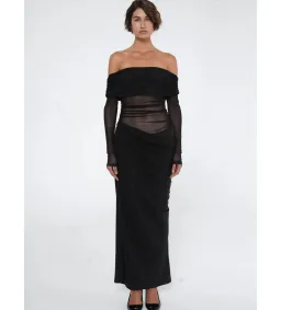 Benni Yasmin Off-Shoulder Maxi Dress Black Size 8 for rent on The Volte - image 1