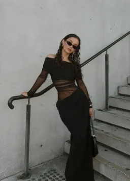 Benni Yasmin Off-Shoulder Maxi Dress Black Size 8 for rent on The Volte - image 2