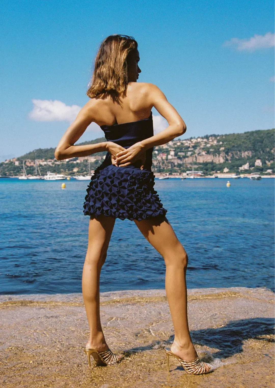 Ance Gria Paloma Mini Dress Blue Size 8  for rent on The Volte - main image