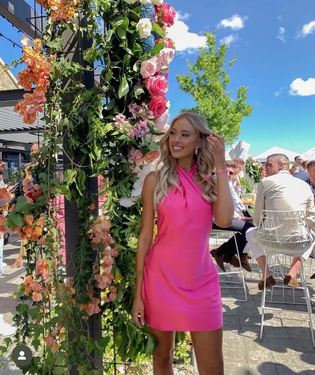 Natalie Rolt Effie Mini In Neon Pink Size 8  for rent on The Volte - main image