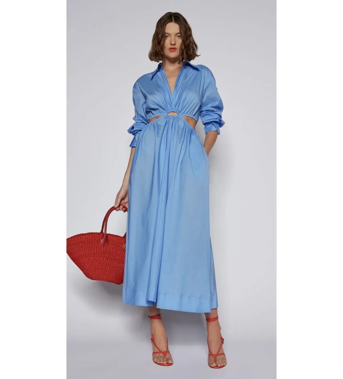 Scanlan Theodore Cotton Ring Dress Blue  Size 12 for rent on The Volte - main image