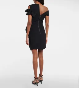 Toni Maticevski Avery Ruffled Crepe Mini Dress Black Size 8 for rent on The Volte - image 2