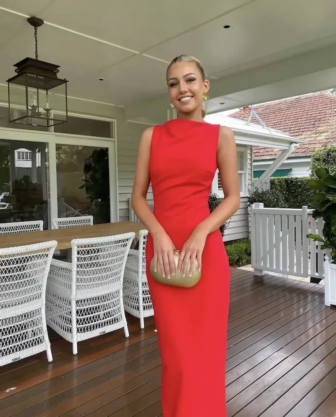 Effie Kats Verona Gown Cherry Size 8 for rent on The Volte - main image