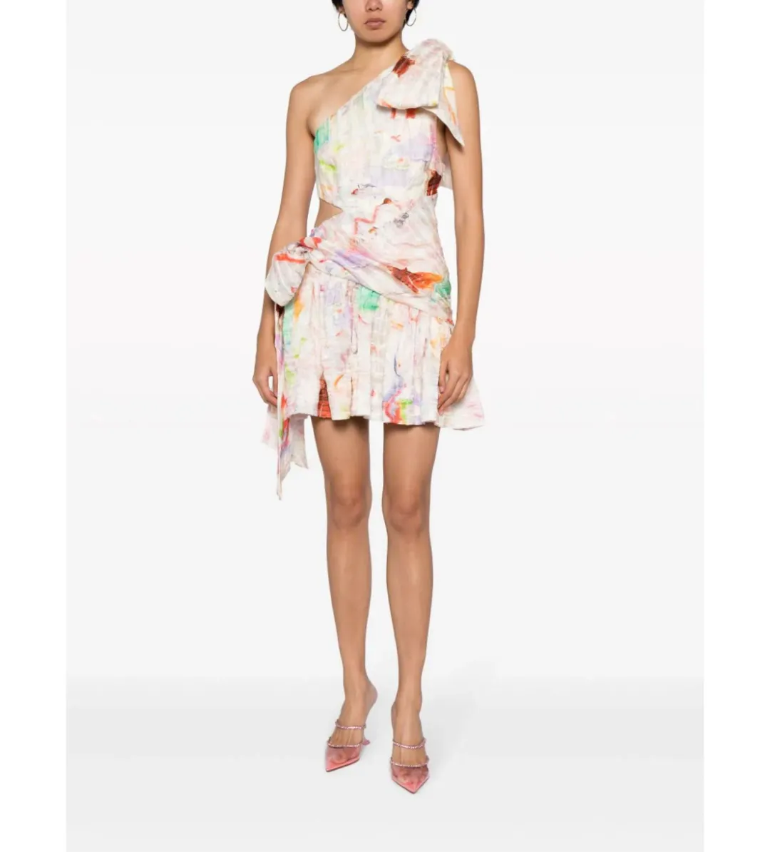 Alemais X Jedda Culley Daisy One Shoulder Mini Dress Print Size 8 for rent on The Volte - main image