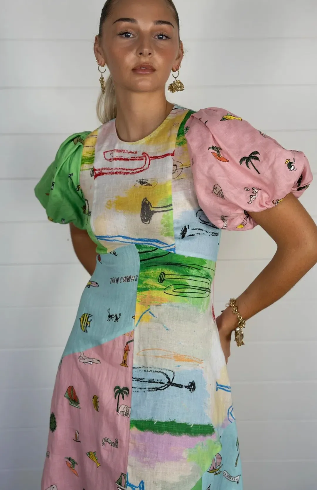 Alemais Jet Midi Dress Multi/Print Size 8 for rent on The Volte - main image