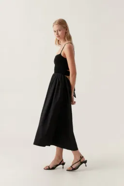 Aje Danica Tie Back Midi Dress Black Size AU 16 for rent on The Volte - image 2