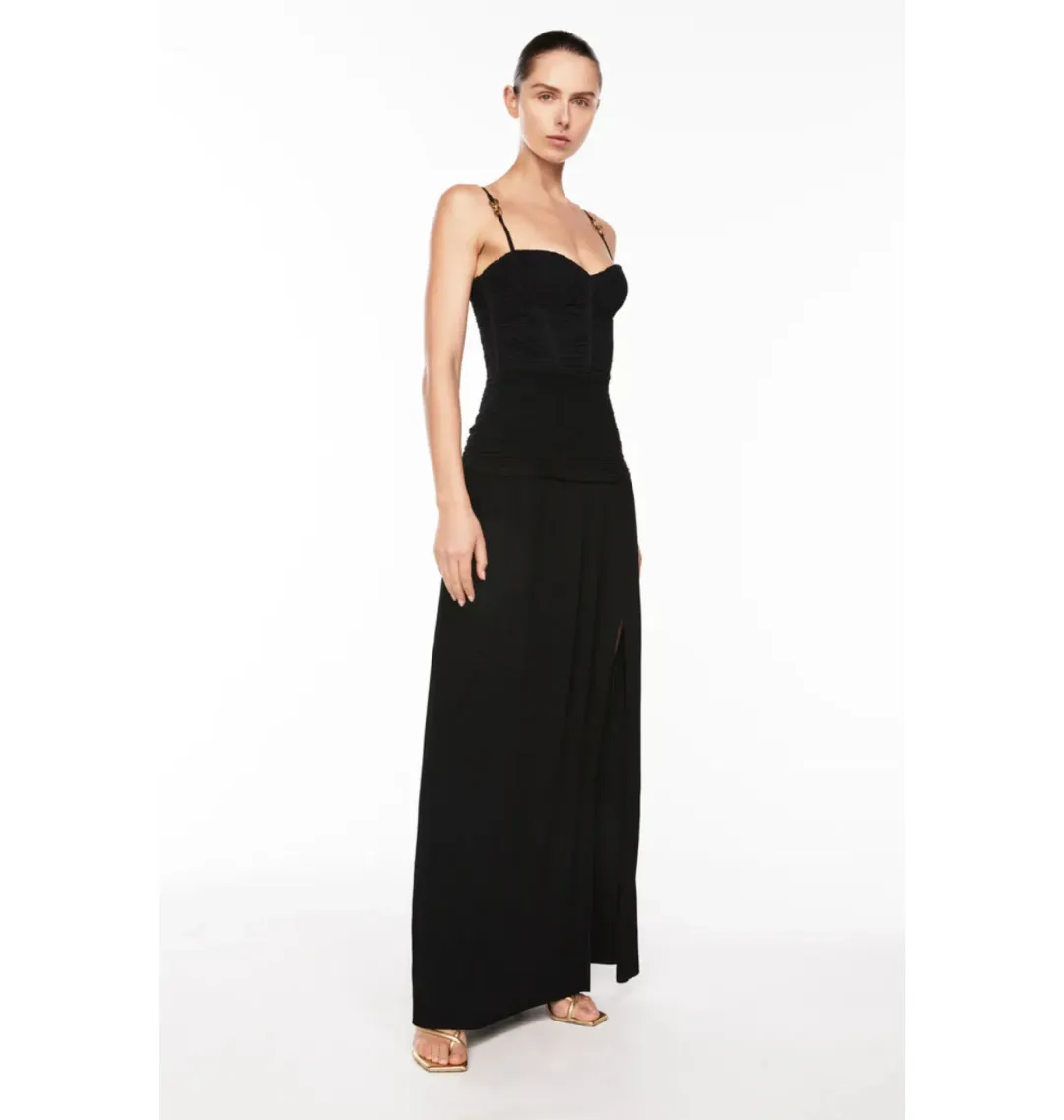 Manning Cartell Double Time Pleat Maxi Dress in Black Size AU 6 for rent on The Volte - main image