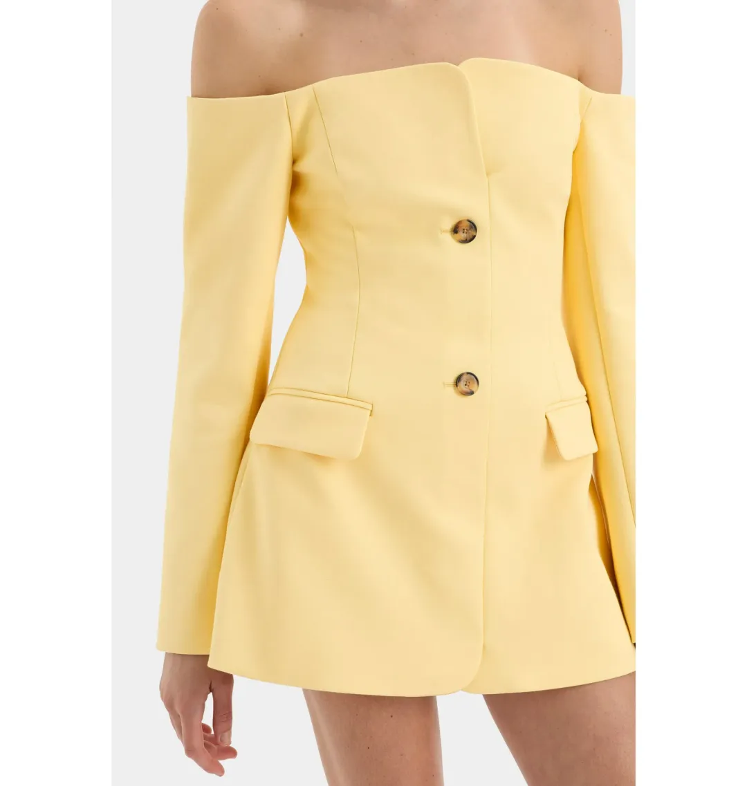 Sir The Label Sandrine Tailored Mini Dress in Limon Yellow Size AU 4 for rent on The Volte - main image