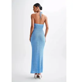 Meshki Floral Crochet Maxi Dress Cornflower Blue Size Small / AU 8 for rent on The Volte - image 5