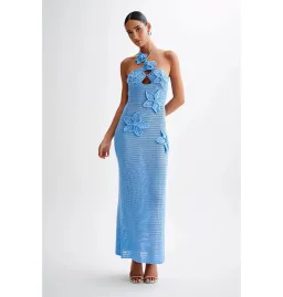 Meshki Floral Crochet Maxi Dress Cornflower Blue Size Small / AU 8 for rent on The Volte - image 4