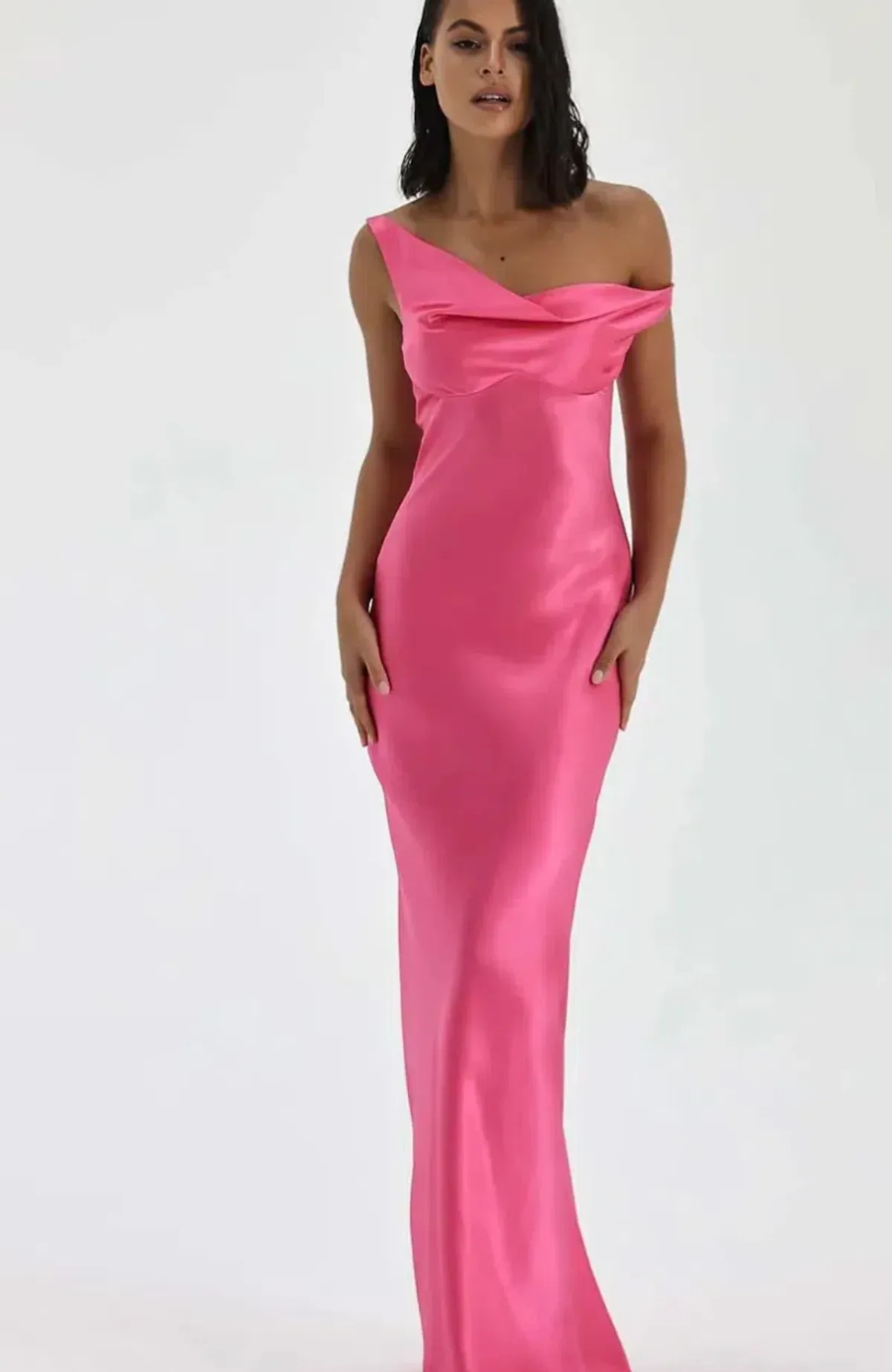 Natalie Rolt Monika Gown Neon Pink Size 8 for rent on The Volte - main image