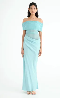 Benni Nico Off Shoulder Aquamarine Blue Size 10 for rent on The Volte - image 1