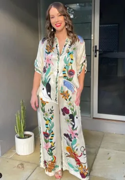 Alemais Meagan Silk Shirt & Pants Set Size 14 for rent on The Volte - image 2