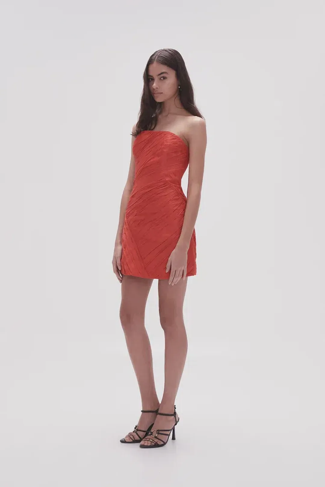 Aje Anima Ruched Mini Dress Size 12 for rent on The Volte - main image