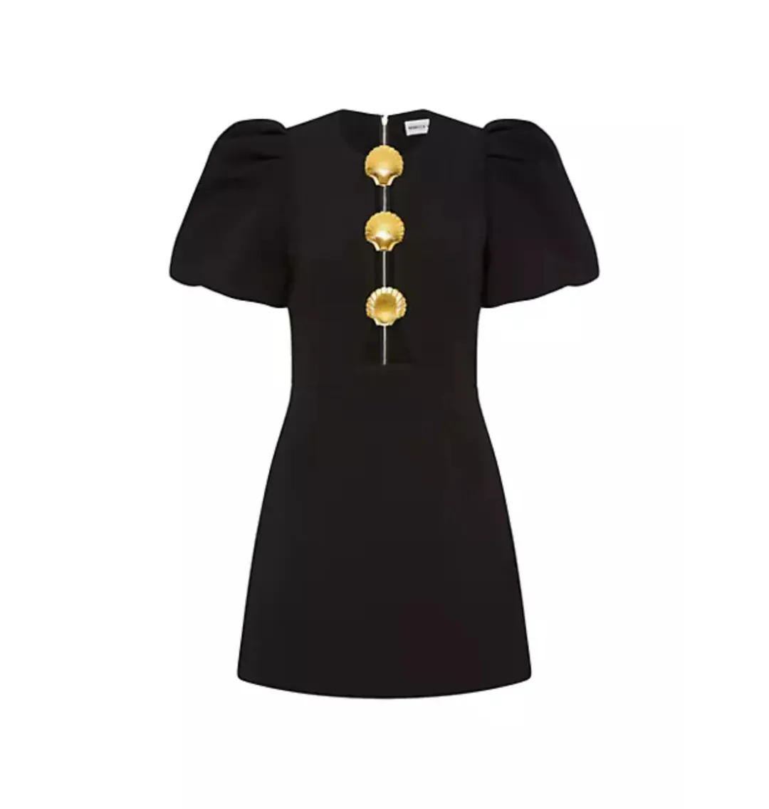 Rebecca Vallance Sirene Puff Sleeve Mini Dress Black Size AU 8 for rent on The Volte - main image