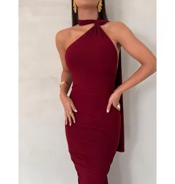 Melani The Label Leoni Dress in Wine Size AU 6 for rent on The Volte - image 4