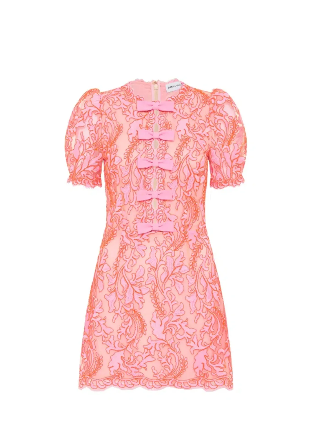Rebecca Vallance Maribella Bow Mini Dress Pink Size AU 8 for rent on The Volte - main image