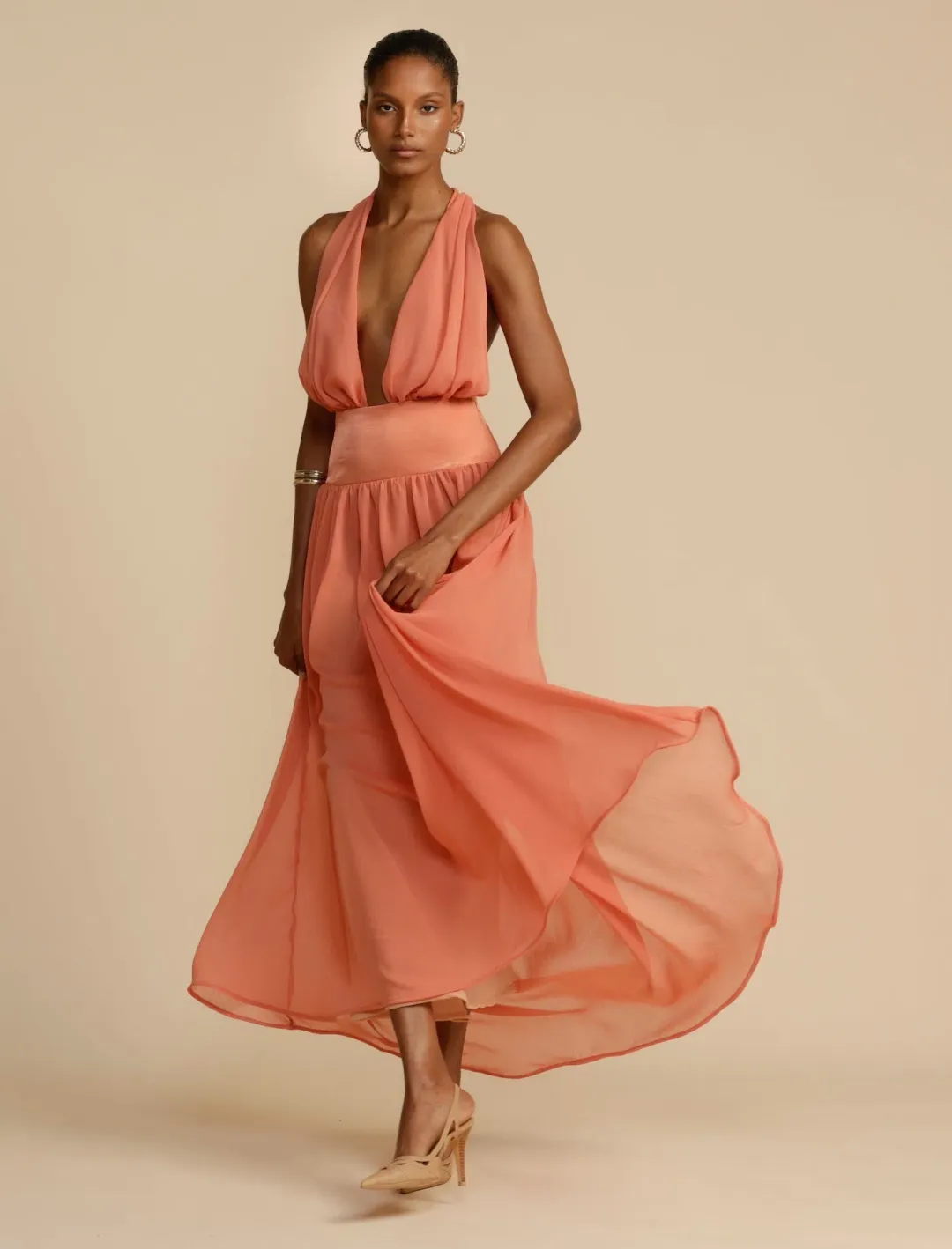 Arcina Ori Serena Dress Coral Size 10 for rent on The Volte - main image