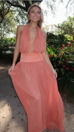 Arcina Ori Serena Dress Coral Size 10 for rent on The Volte - image 4