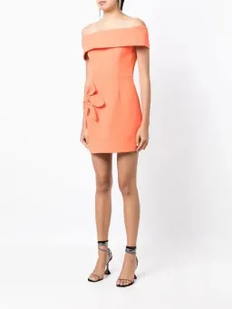 Rebecca Vallance Loretta Off Shoulder Mini Dress Orange Size 10 for rent on The Volte - image 1