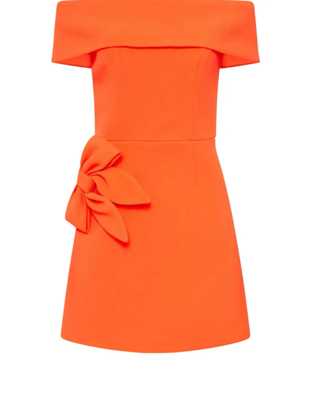 Rebecca Vallance Loretta Off Shoulder Mini Dress Orange Size 10 for rent on The Volte - main image
