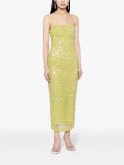 Rachel Gilbert Lucinda Midi Dress with Crystals Lime Size 3 / AU 12 for rent on The Volte - image 1
