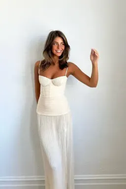 Manning Cartell Double Time Pleat Dress in White | Size S Small AU 8 for rent on The Volte - image 6