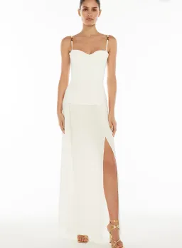 Manning Cartell Double Time Pleat Dress in White | Size S Small AU 8 for rent on The Volte - image 7