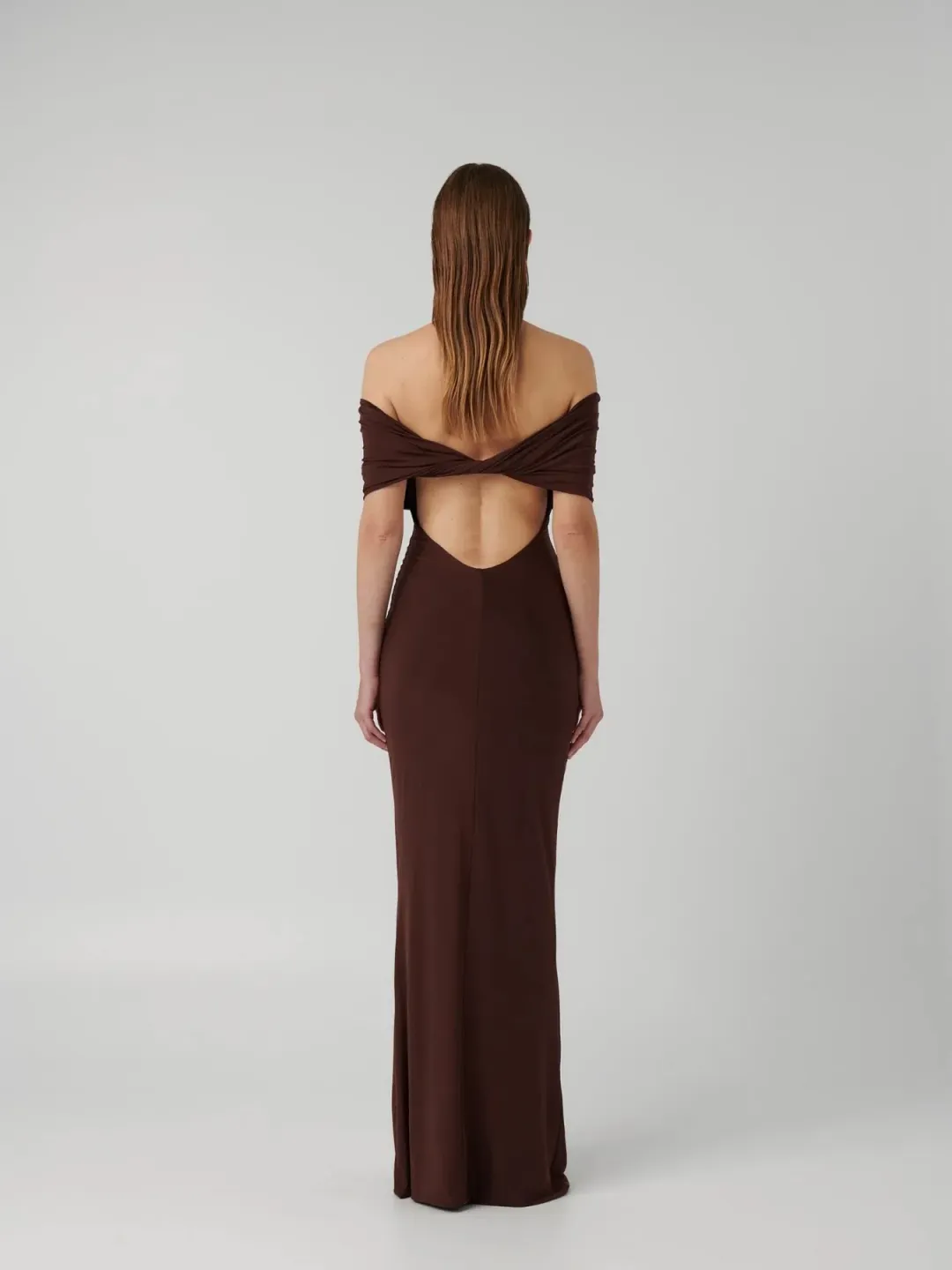 Effie Kats Viela Gown Cocoa Brown Size XS (6-8 AU) for rent on The Volte - main image