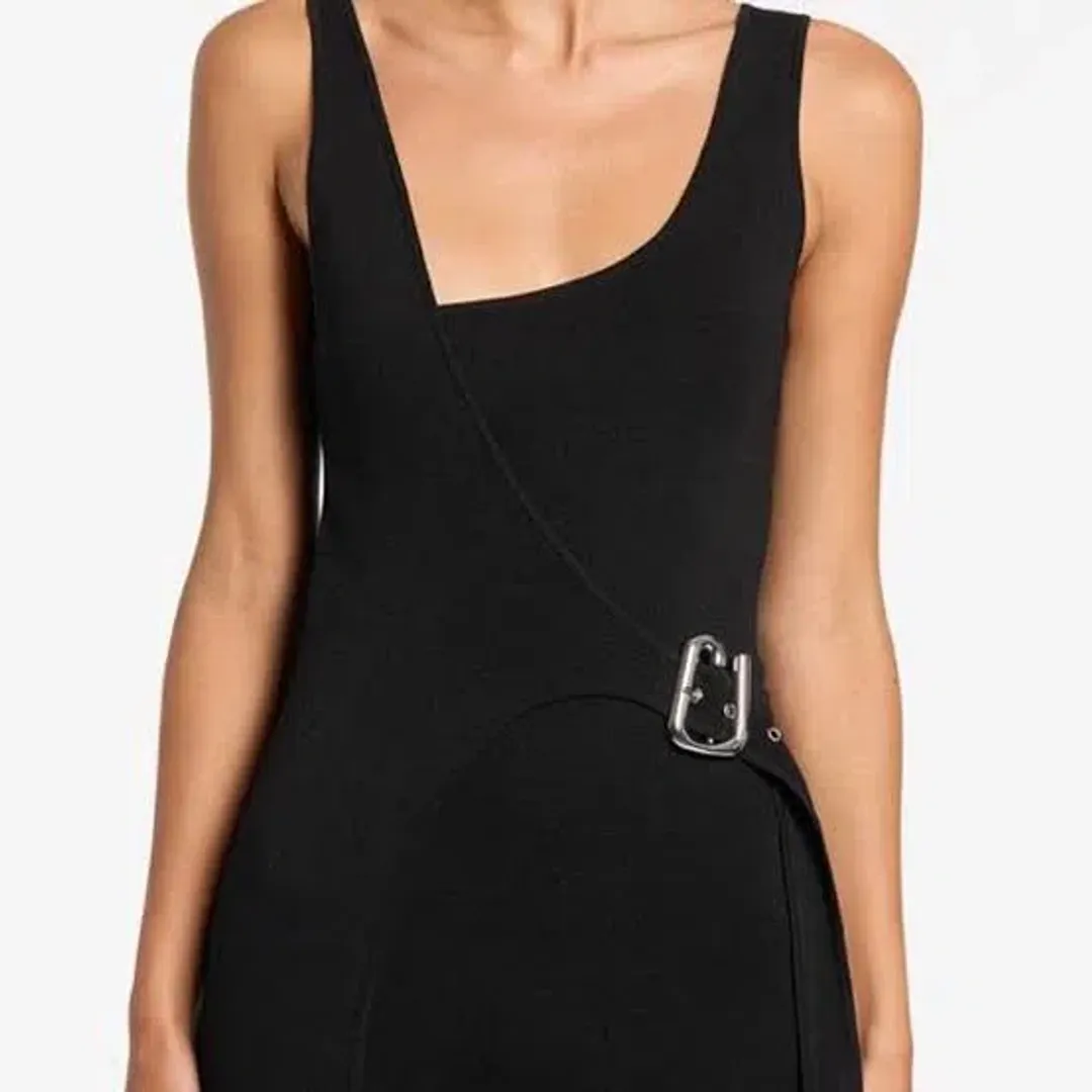 Sir The Label Modernist Belted Midi Dress Black Size 0 / AU 6 for rent on The Volte - main image